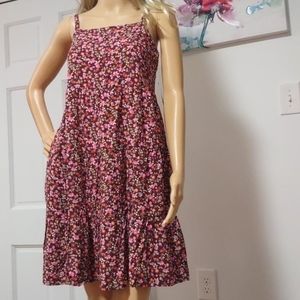 Old navy floral teared spaghetti strap dress small